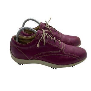 Footjoy LoPro Women's Maroon Red Leather Lace Up Golf Shoes Cleats US 9M 97028